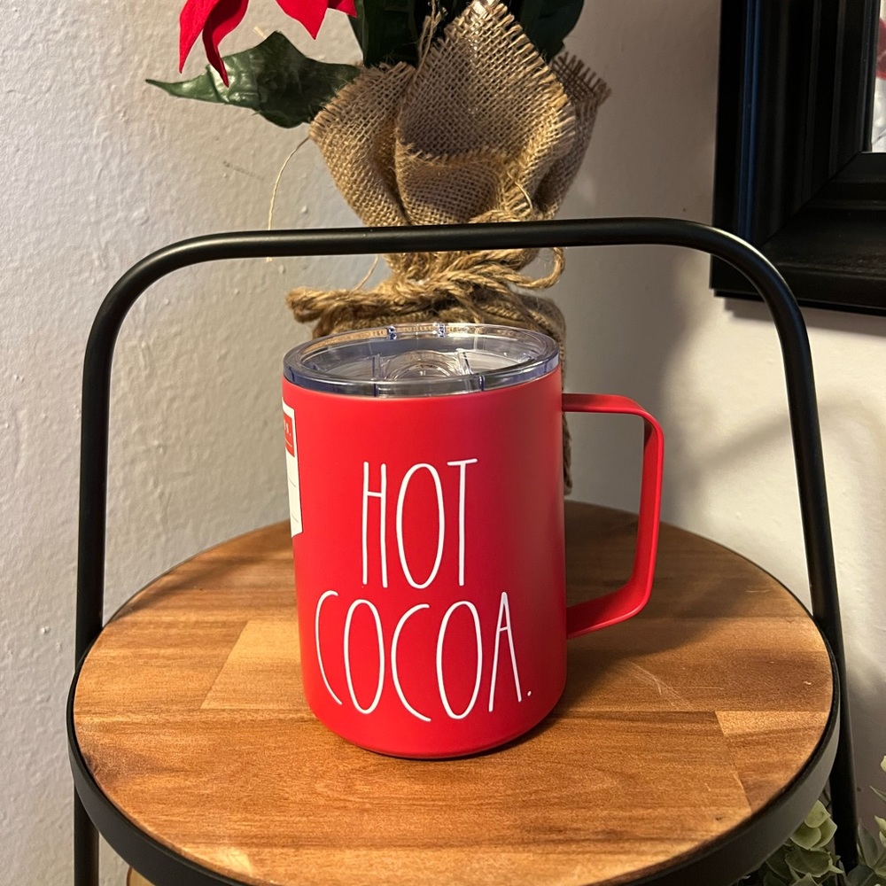 Rae Dunn “Hot Cocoa” New Red Insulated Mug